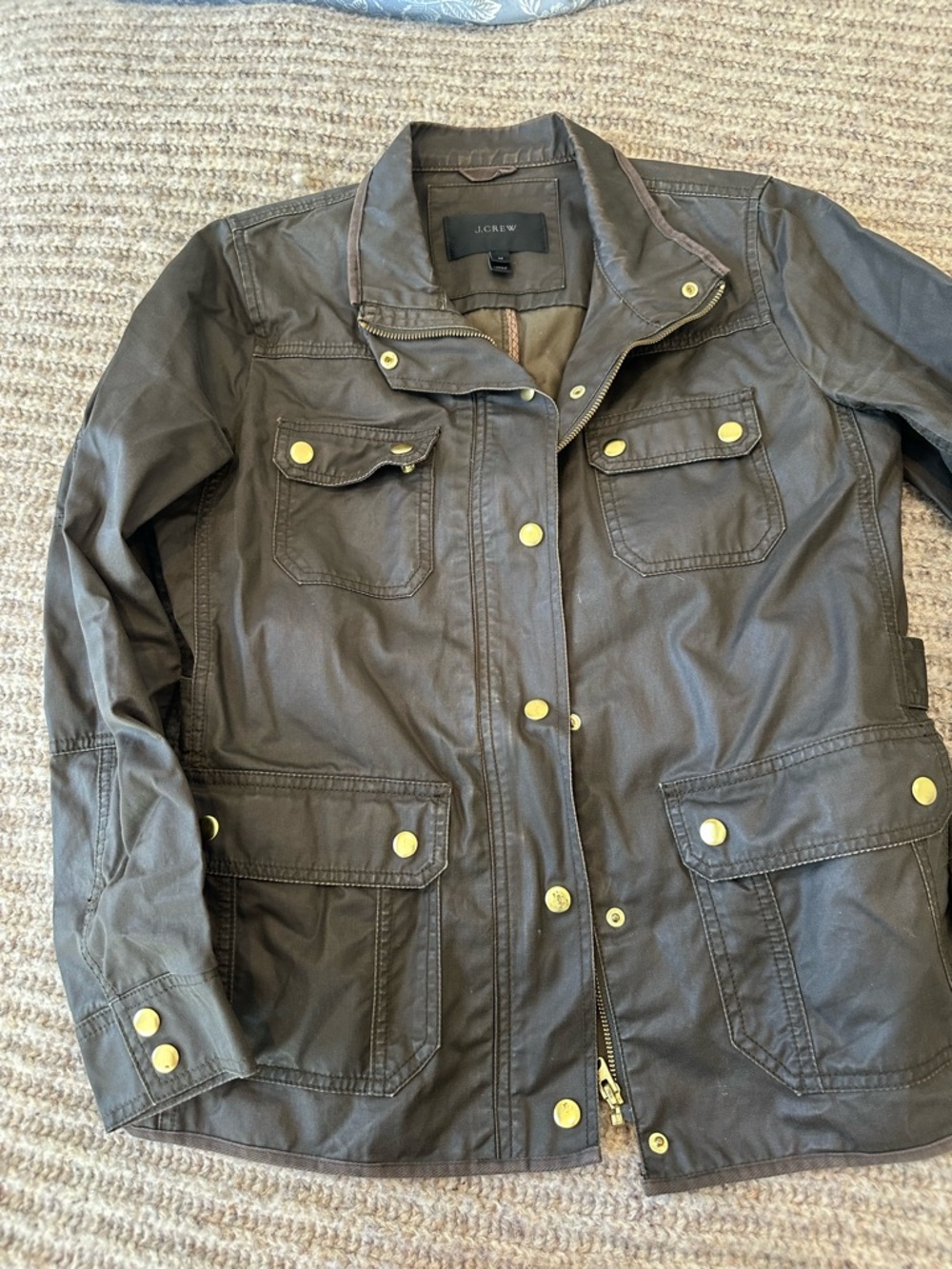 J Crew Medium Utility Field Jacket - Dark Brown Green - Picture 2 of 9